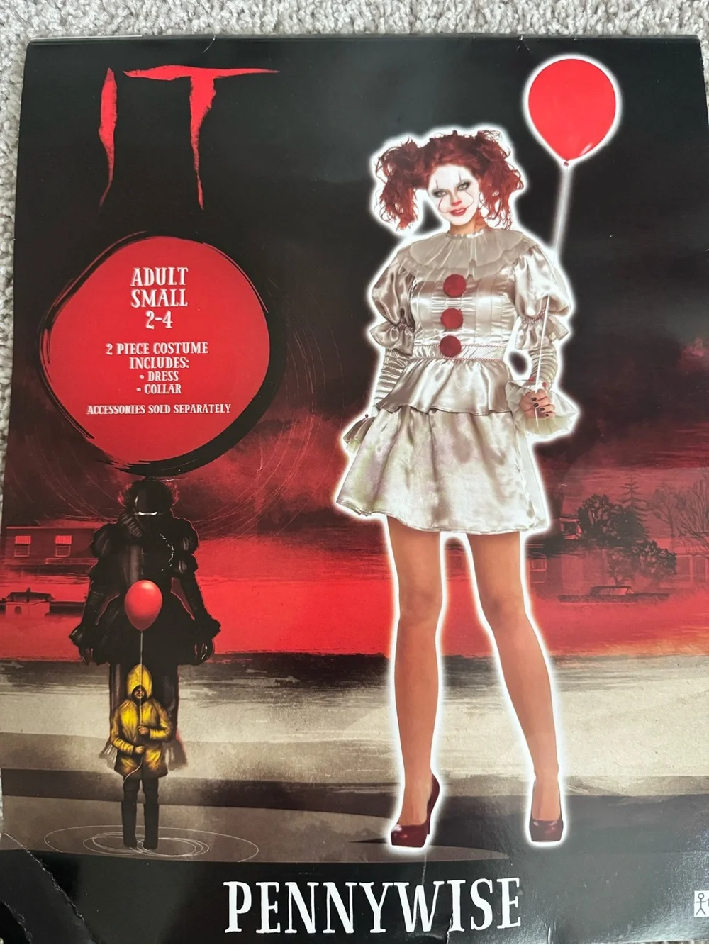 Pennywise Inspired Kids Costume - White with Red Accents
